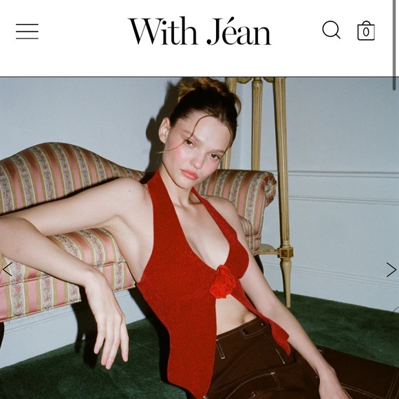 With jean rose top / red - Picture 3 of 8